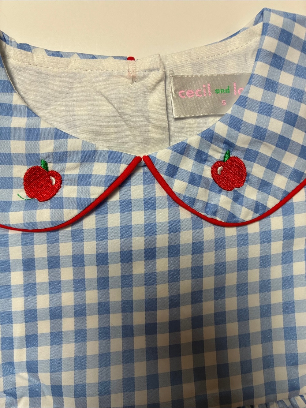 Blue Gingham Heart-Button Casual Dress for Kids - Picture 2 of 5